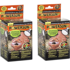 Zoo Med PowerSun UV Mercury Vapor Lamp 100 Watts (2 Pack)